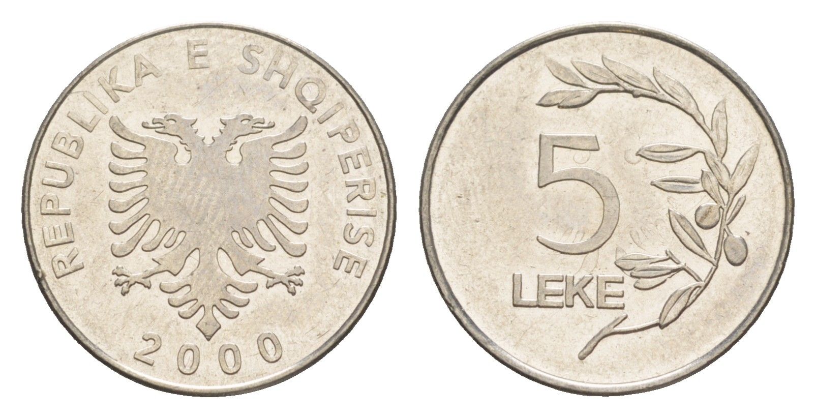 Албания 5 леков 2000 KM 76 сталь плакированная никелем 4158-618