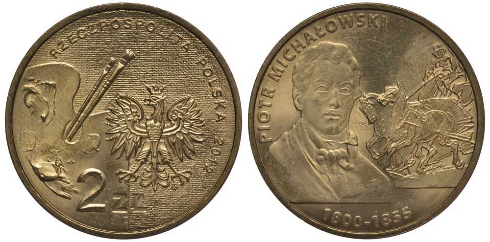 Польша 2 злотых 2012 MW, Петр Михайловский, серия польские художники XIX-XX веков KM 842 нордик 111-535