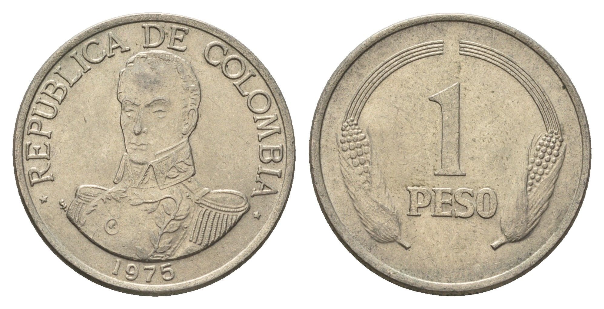 Колумбия 1 песо 1975 Симон Боливар KM 258.1 медно-никель 4698-122