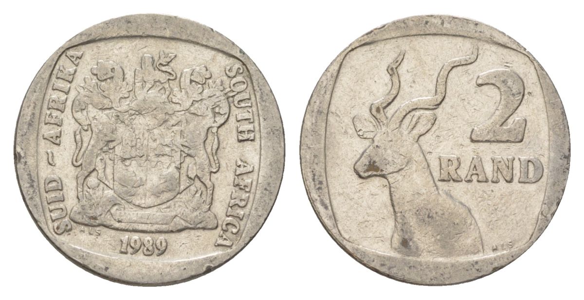 ЮАР 2 ранда 1989 KM 139 медь плакированная никелем 4626-942