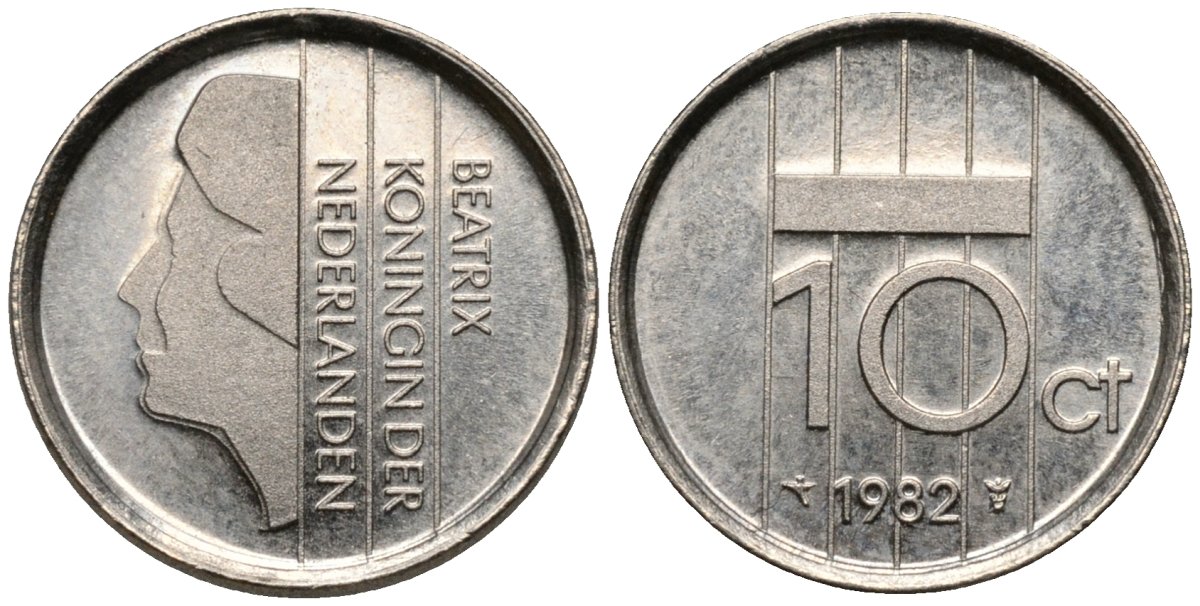 Нидерланды 10 центов 1982 Беатрикс (1980-2013) KM 203 никель UNC 4115-1227