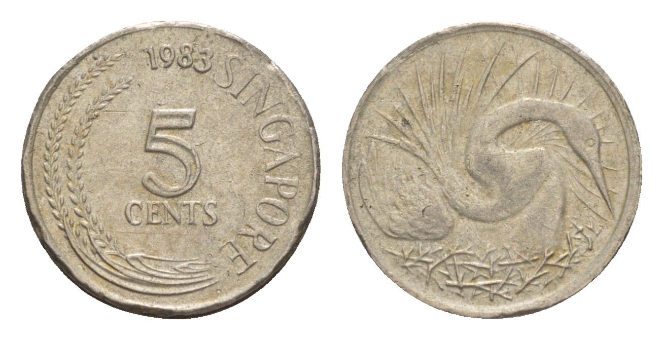 Сингапур 5 центов 1983 KM 2 медно-никель 4640-538