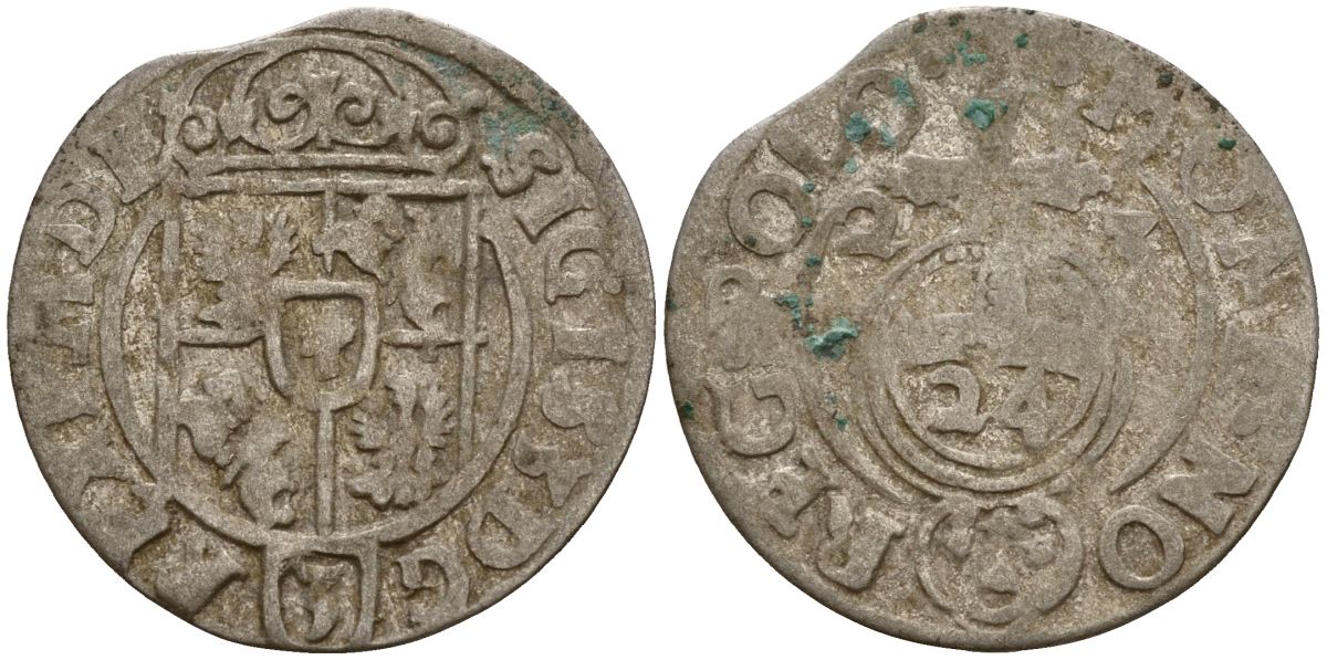 Польша 3 полкера (3 полторака - 1 крейцер) 1624 Сигизмунд III Ваза (1587-1632) Gorecki B.24, KM 41 серебро 4160-152