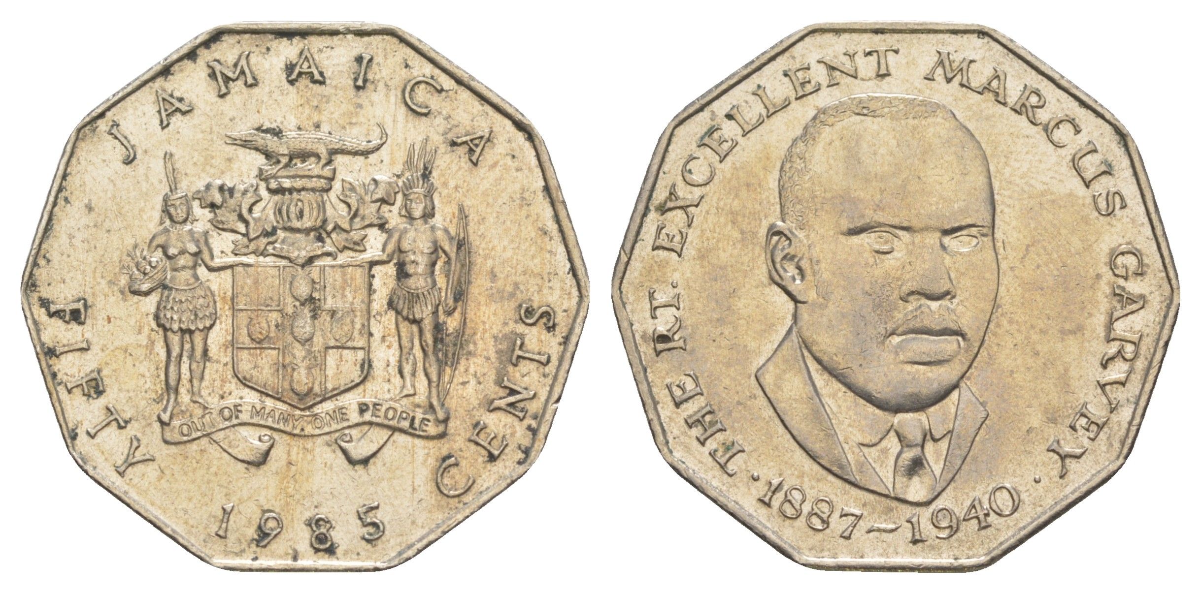 Ямайка 50 центов 1985 Маркус Гаврей (1887-1940) KM 65 медно-никель 91-1044