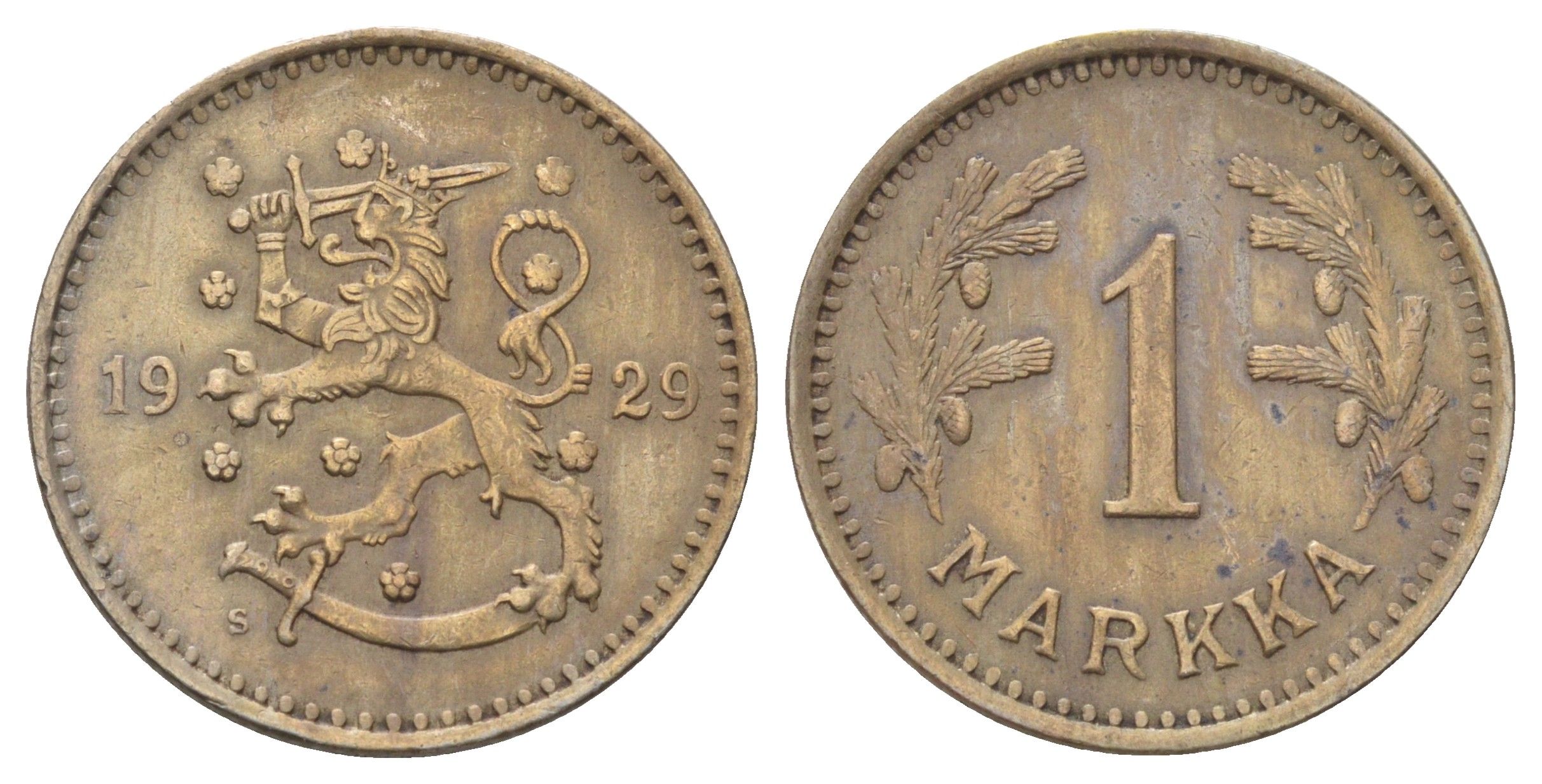 Финляндия 1 марка 1929 KM 30 медно-никель 4668-861