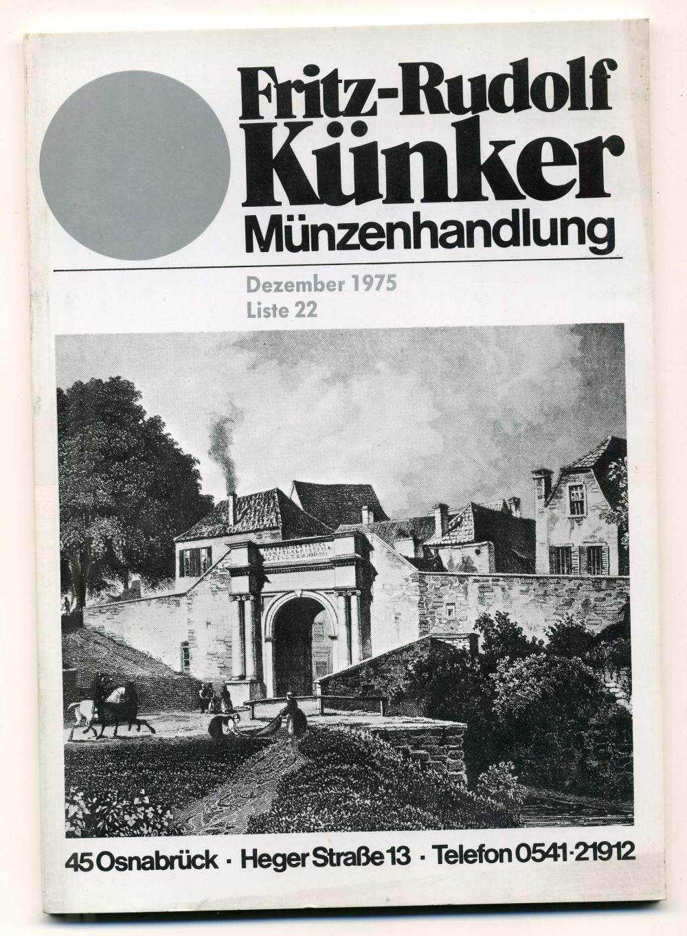 ФРИТЦ-РУДОЛЬФ КЮНКЕР КАТАЛОГ ФИКСИРОВАННЫХ ПРОДАЖ (LAGERKATALOG) 1975 ДЕКАБРЬ, № 22 00-01-01-18