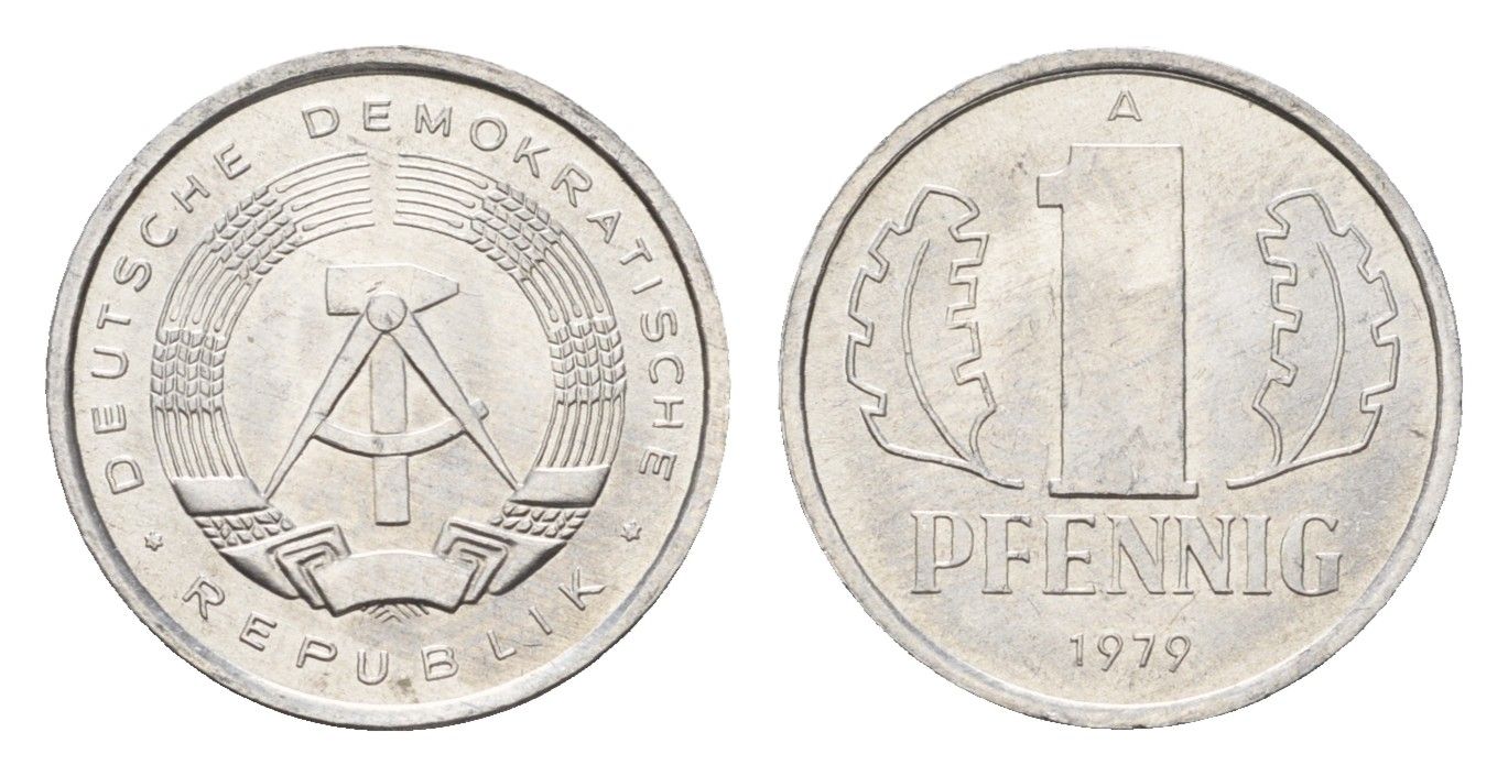 ГДР 1 пфенниг 1979 KM 8.2 алюминий UNC 4649-565