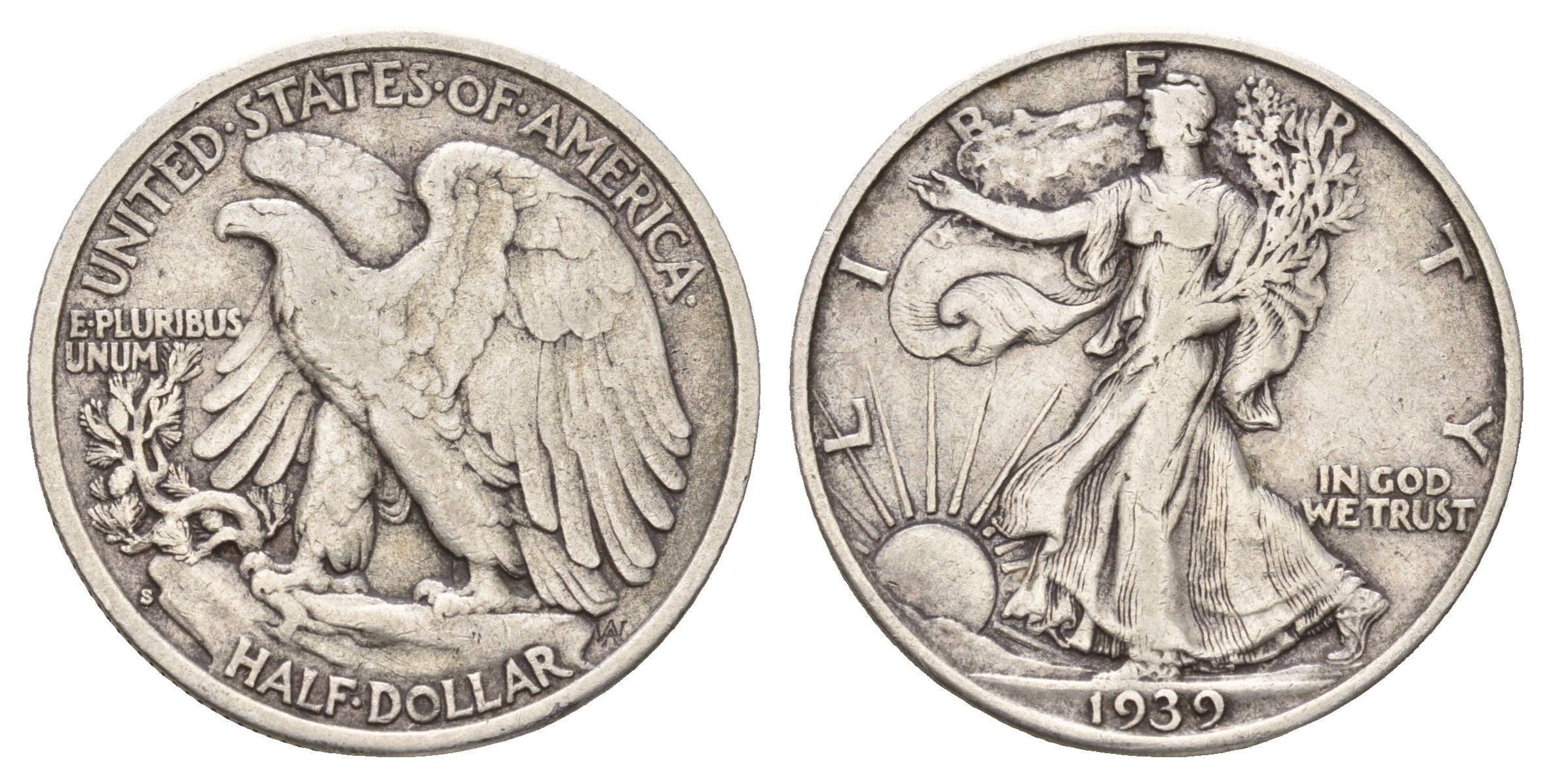 США 1/2 доллара (50 центов) 1939 S KM 142 серебро 4127-2134