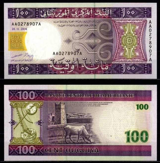 Мавритания 100 угий 2004 Pick 10 a бумага UNC (пресс) 7214-61-3-2