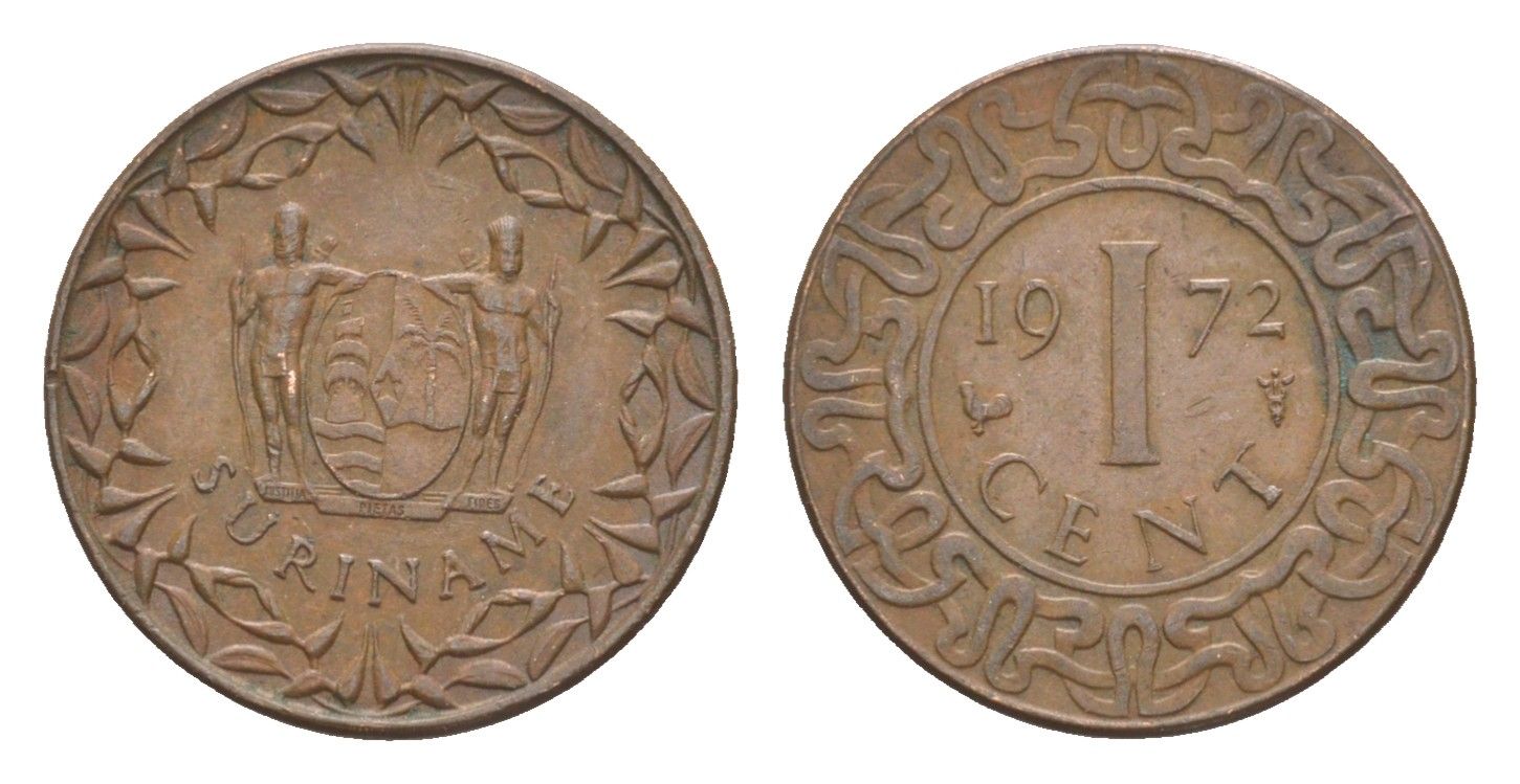 Суринам 1 цент 1972 KM 11 бронза 4649-523