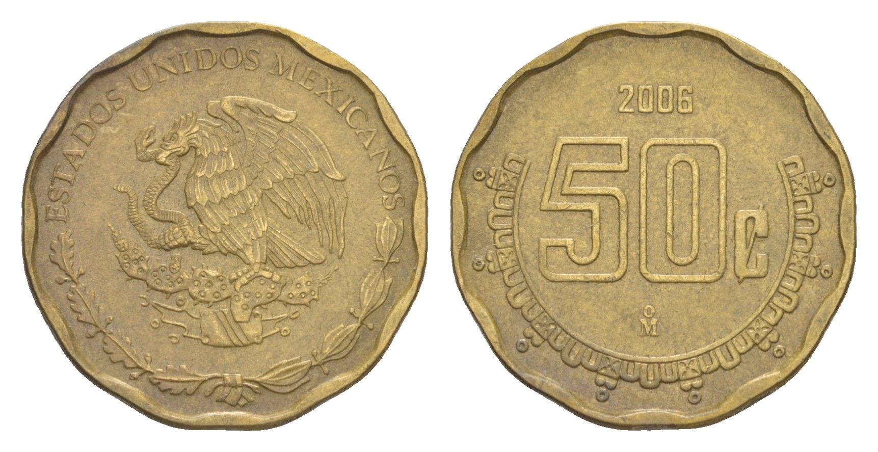 Мексика 50 сентаво 2006 KM 549 алюминиевая бронза 4523-1031