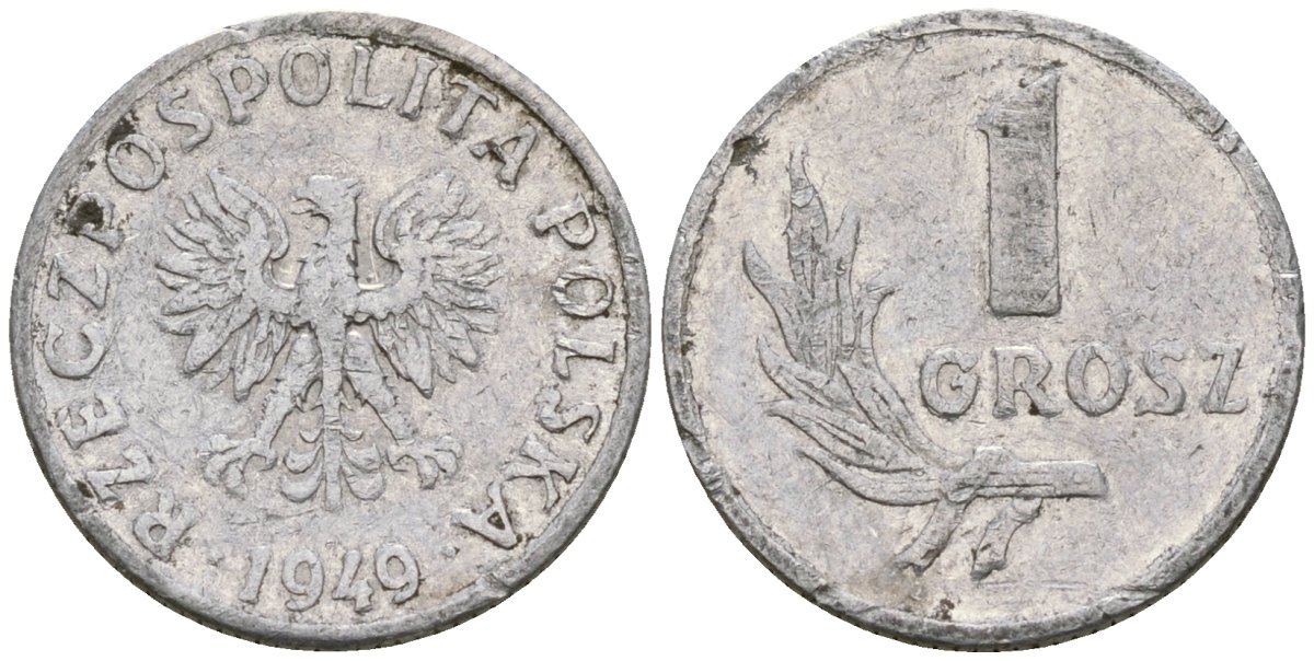 Польша 1 грош 1949 Y 39 алюминий 4174-246