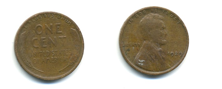 США 1 ЦЕНТ 1929 ЛИНКОЛЬН KM 132 бронза 76-131