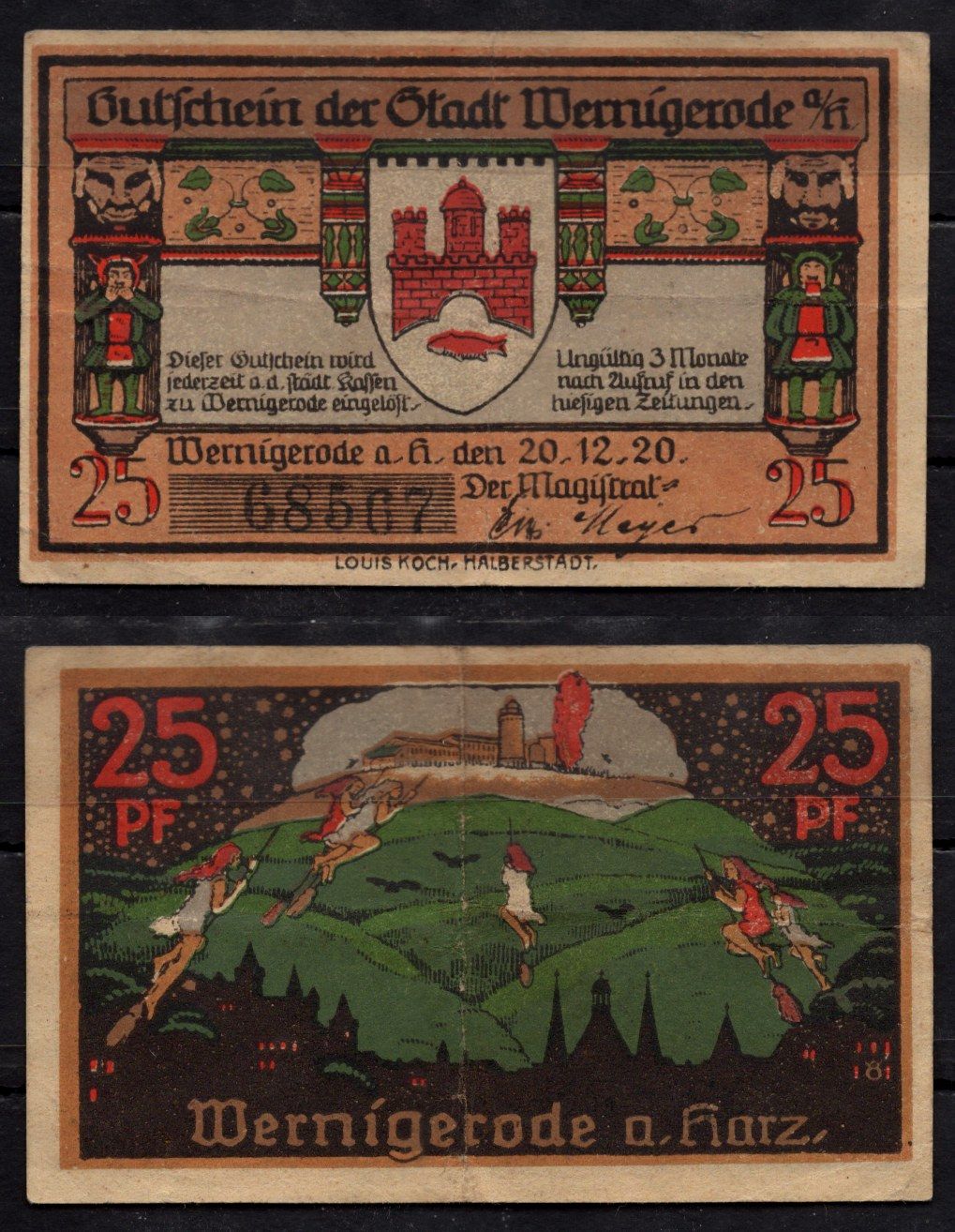 Германия 25 пфенингов 1920 нотгельд, город Вернигероде бумага 7198-40-3-2