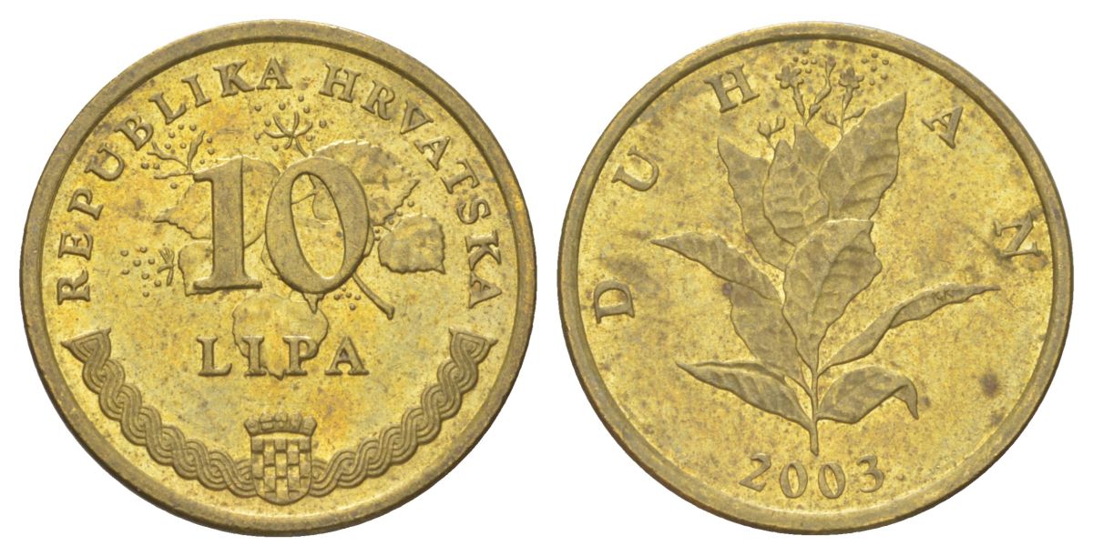 Хорватия 10 лип 2003 нечетный год KM 6 сталь плакированная латунью aUNC 4625-517