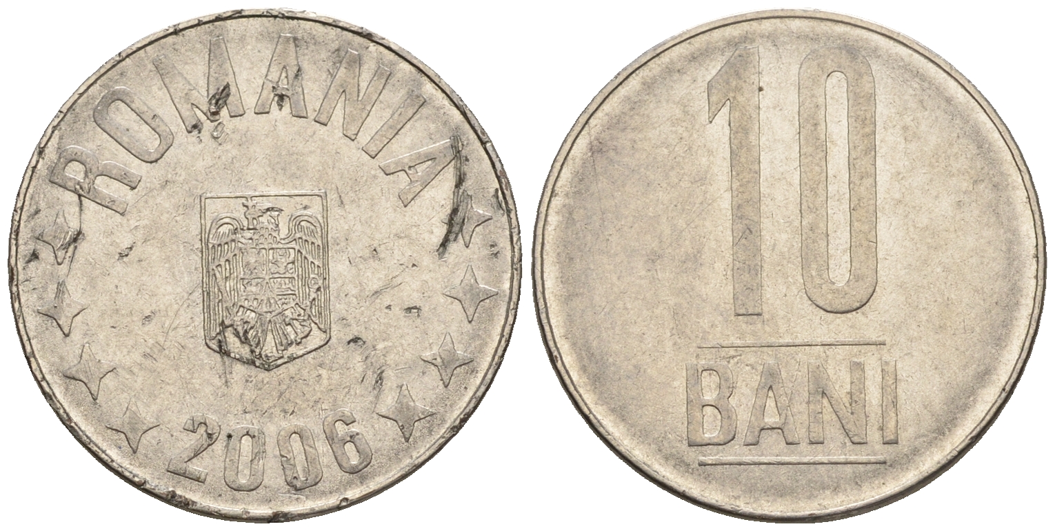Румыния 10 бань (бани) 2006 KM 191 сталь плакированная никелем 85-345