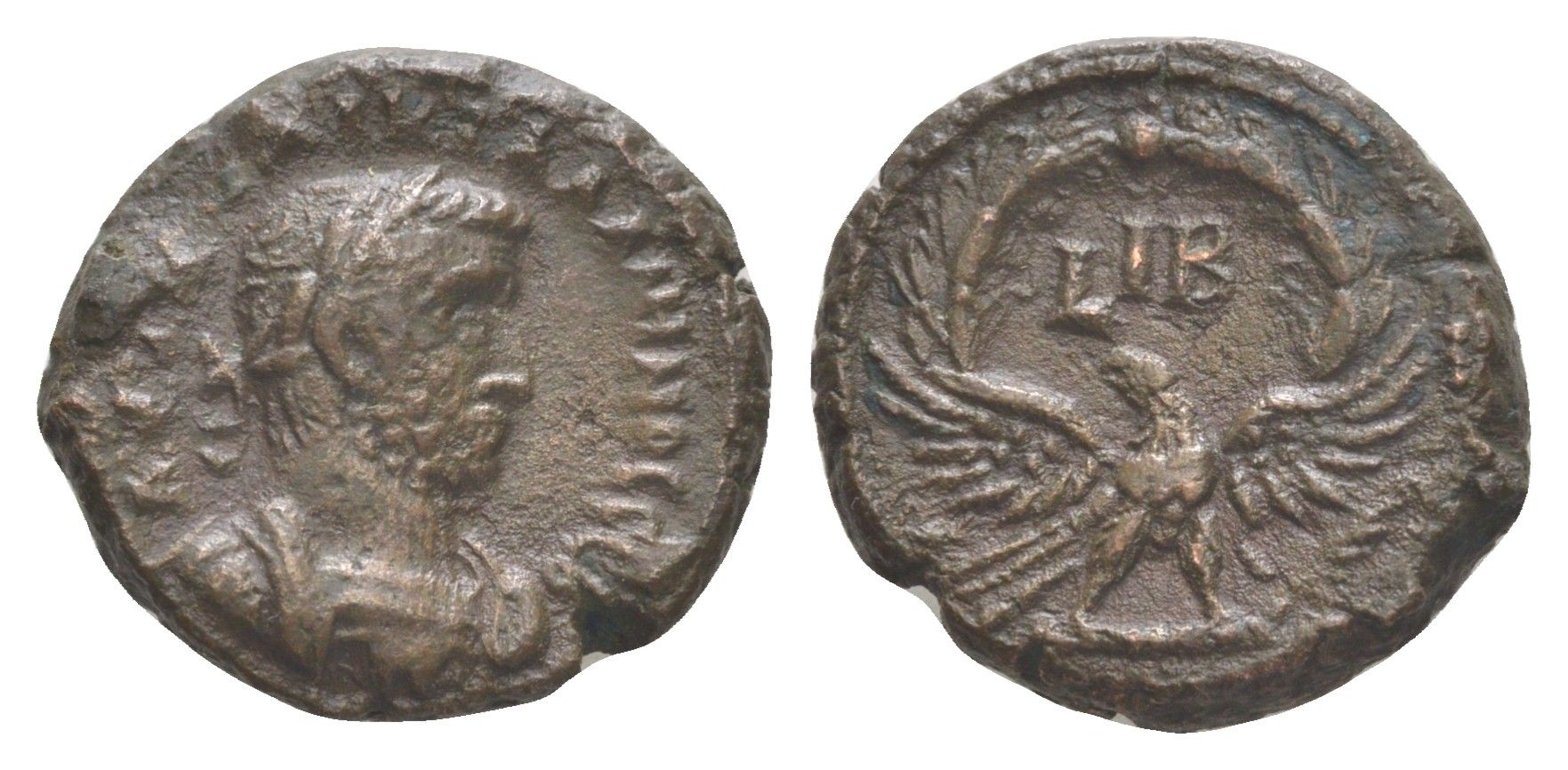 Римская Империя, Провинция Египет тетрадрахма 264-265 Галлиен, бюст императора/орел с распростертыми крыльями, венок, Александрия, (из старой нидерландской коллекции) Dattari 5291 биллон 1100-9-22