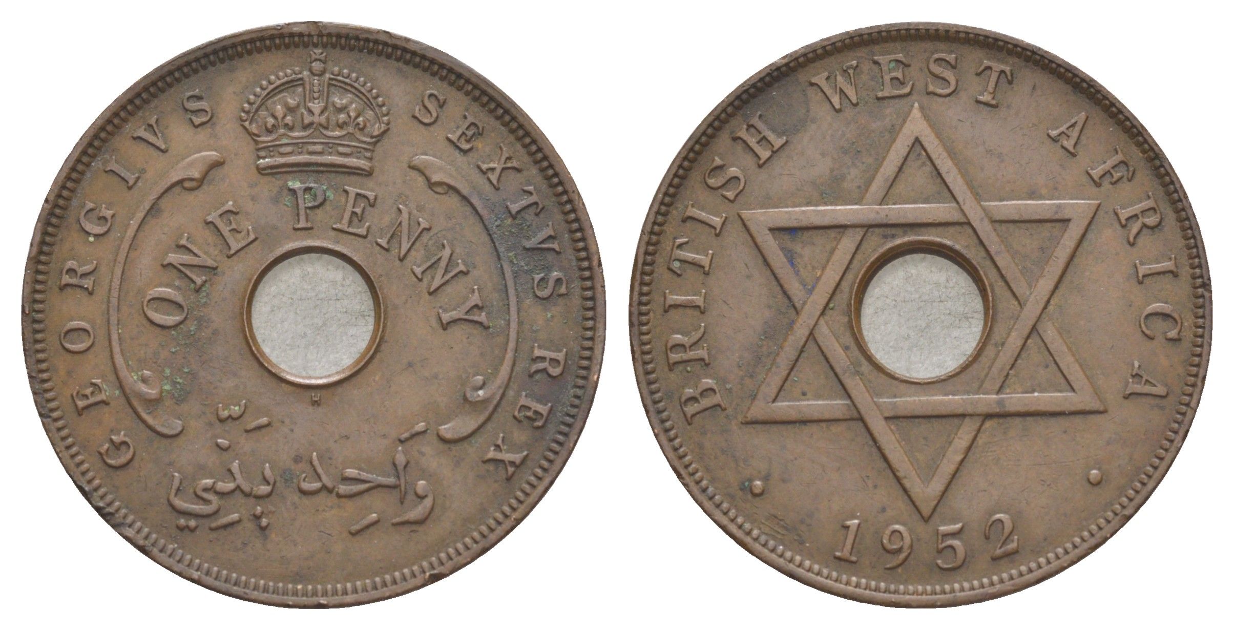 Британская Западная Африка 1 пенни 1952 KM 30a бронза 4645-936