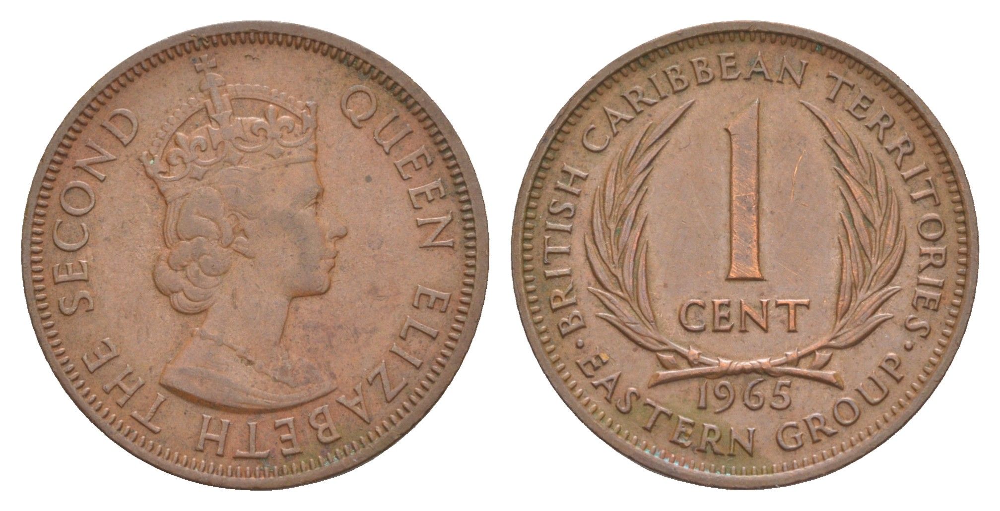 Восточные Карибские острова (Карибы) 1 цент 1965 KM 2 бронза 4637-755