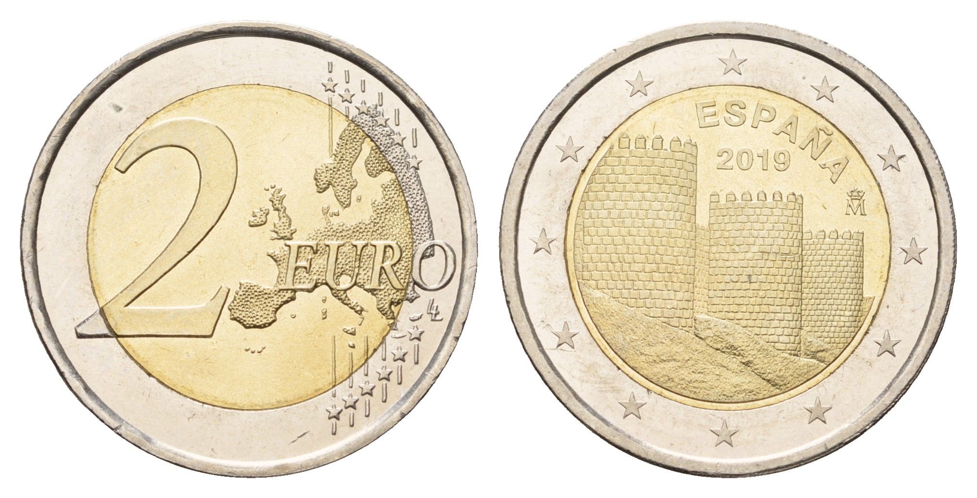Испания 2 евро 2019 ЮНЕСКО - Авила KM 1451 биметалл UNC 4681-124