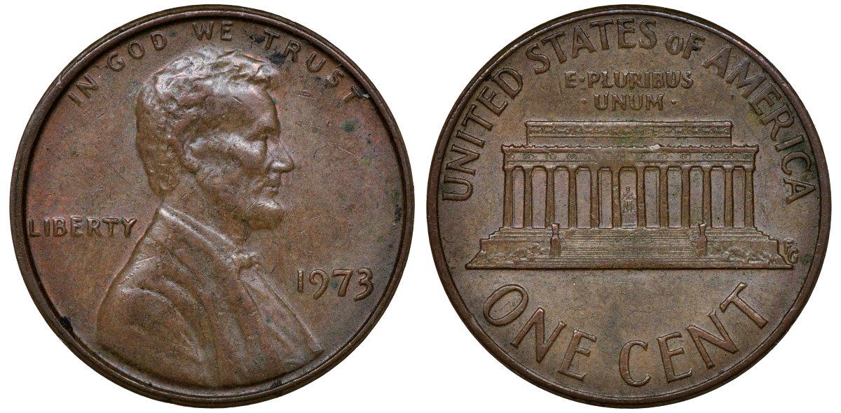 США 1 ЦЕНТ 1973 ЛИНКОЛЬН KM 201 медь цинк 72-1045