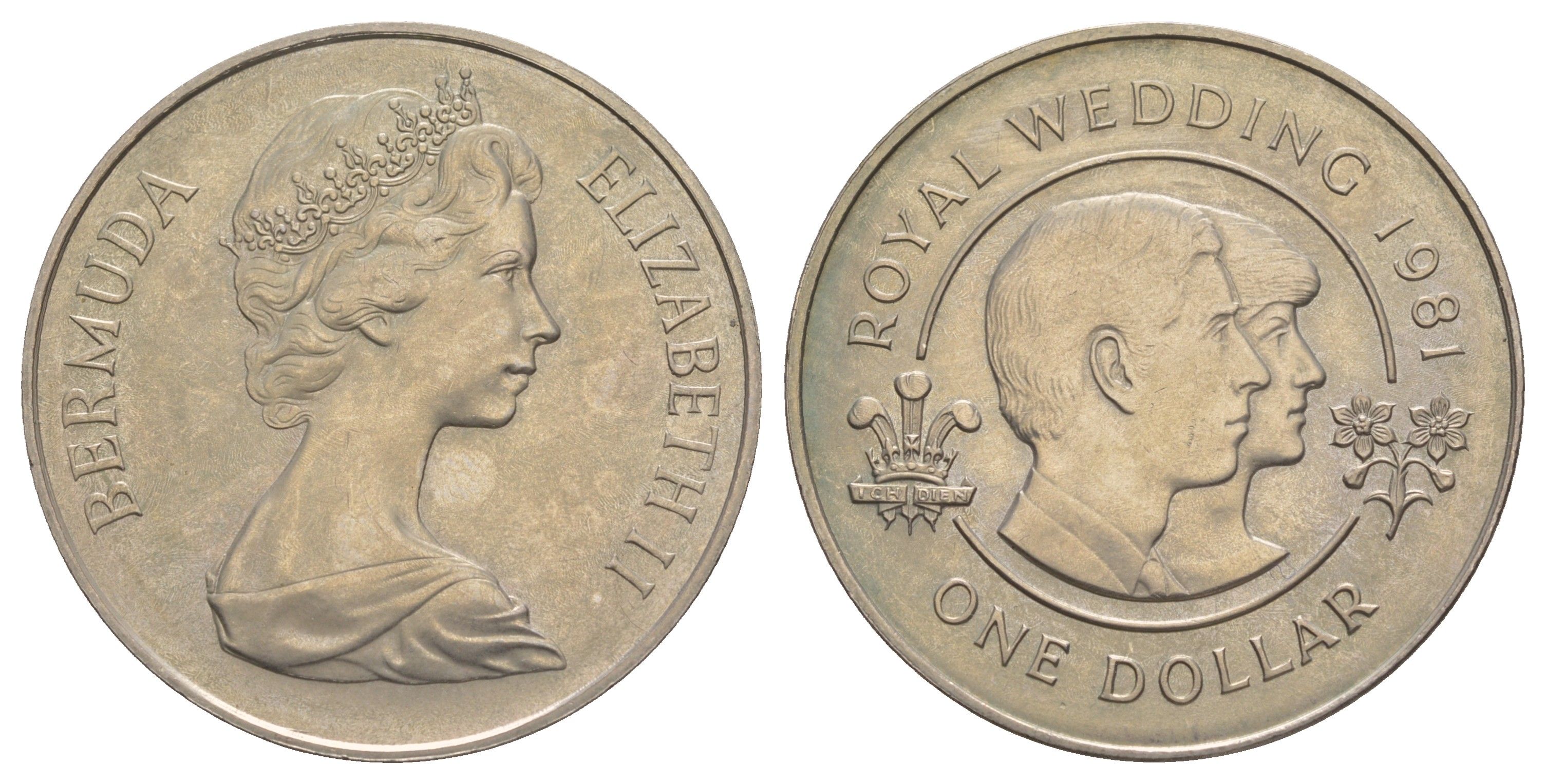 Бермудские острова (Бермуды) 1 доллар 1981 Свадьба Принца Чарльза и Леди Дианы KM 28 медно-никель BU 4537-835