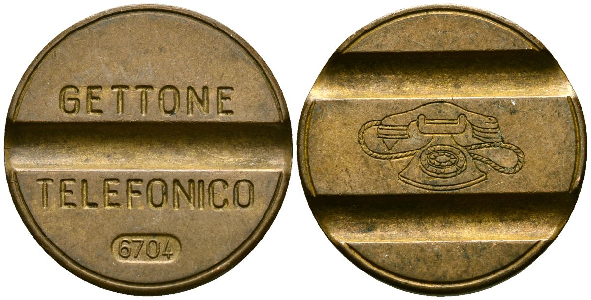 Италия жетон ND телефонный жетон латунь 4135-922