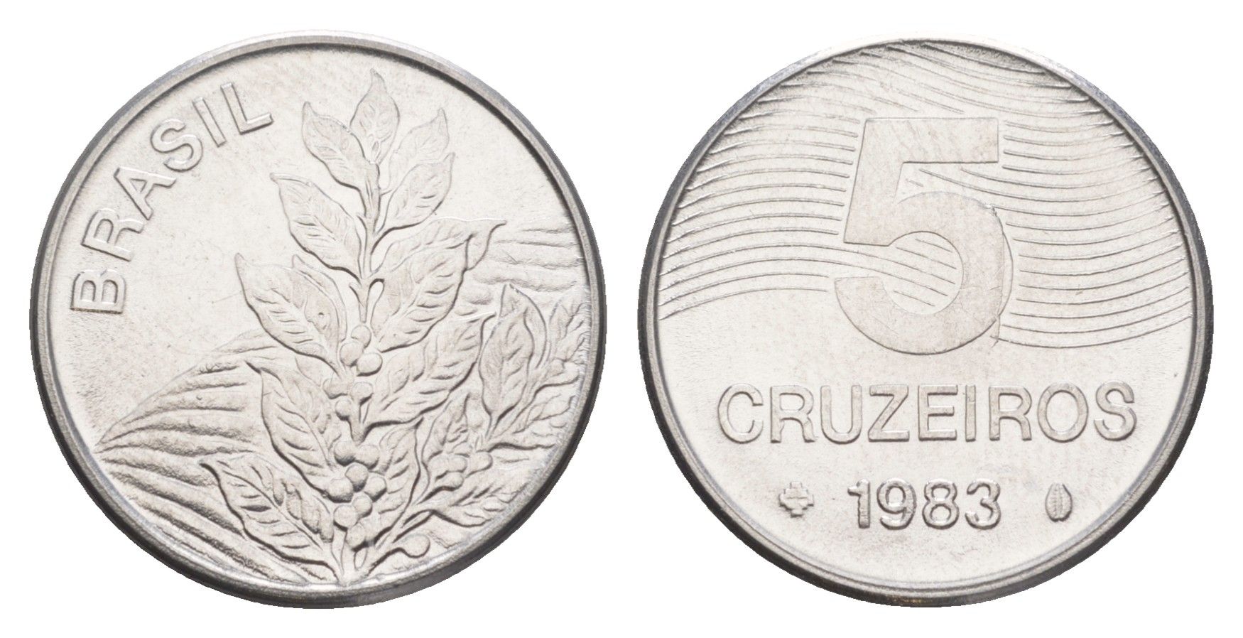 Бразилия 5 крузейро 1983 KM 591 нержавеющая сталь UNC 4644-527