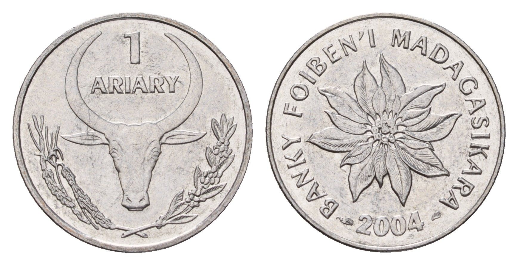 Мадагаскар 1 ариари 2004 год-тип KM 29 нержавеющая сталь UNC 4585-964