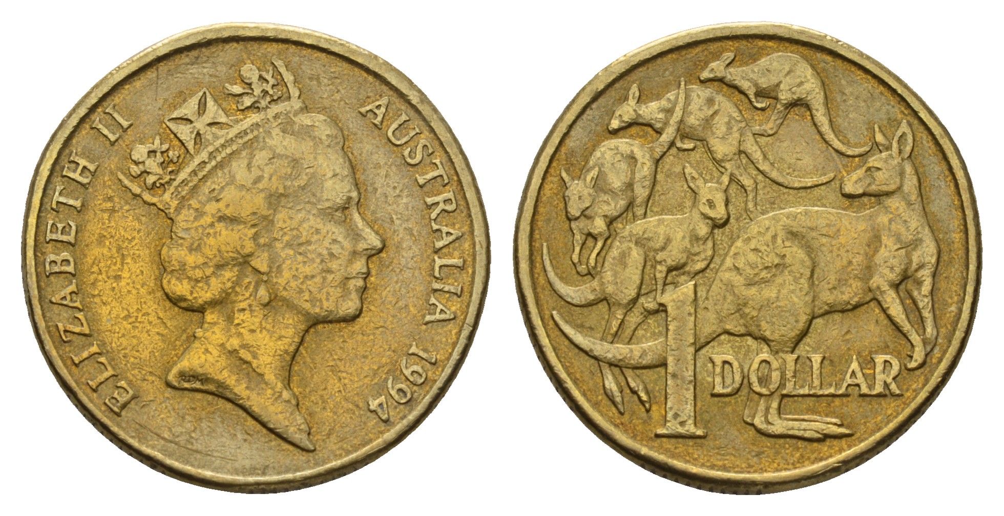 Австралия 1 доллар 1994 Елизавета II (1952-2022), кенгуру KM 84 алюминиевая бронза 190-543