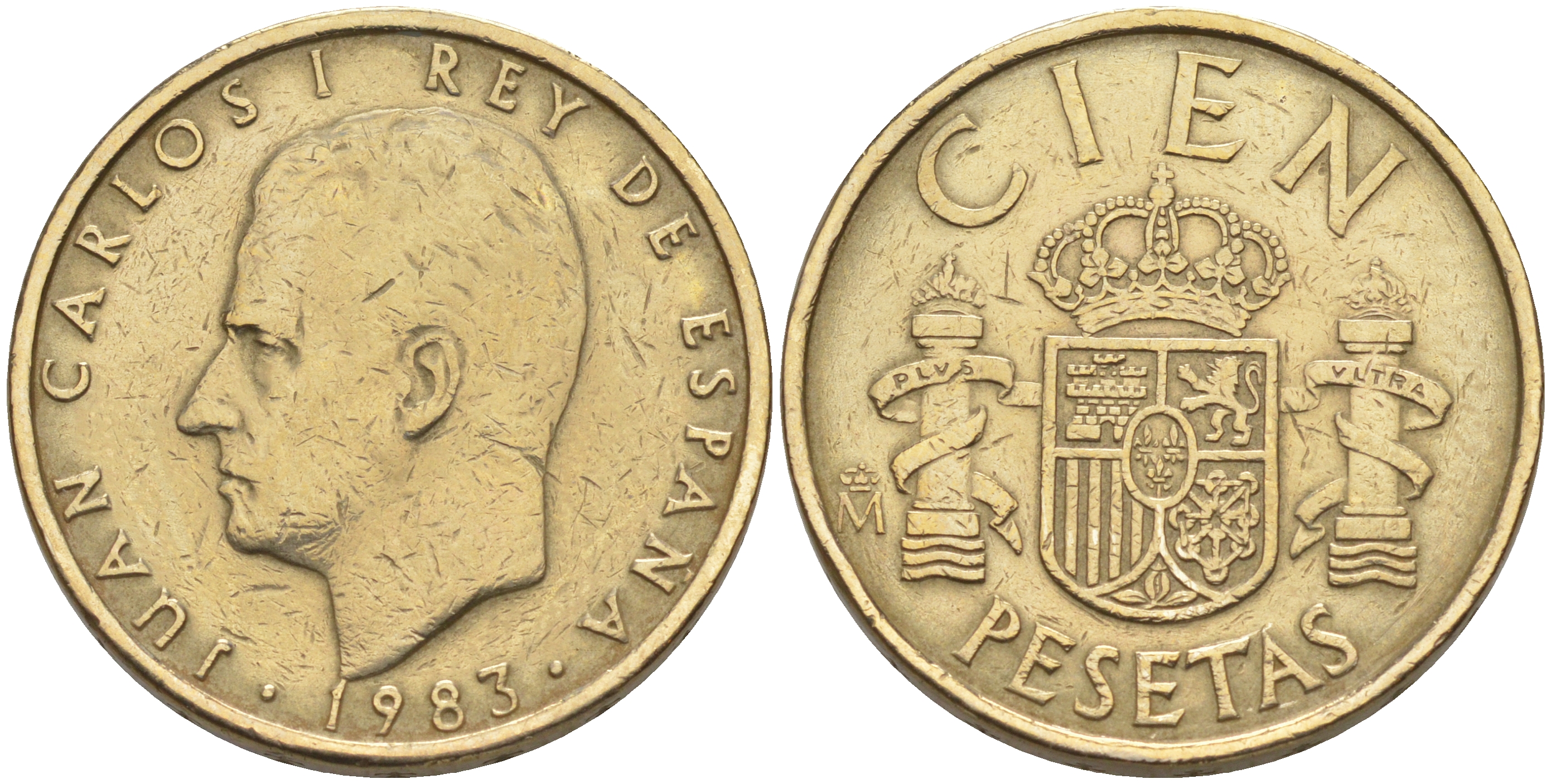 Испания 100 песет 1983 Хуан Карлос I (1975-2014) KM 826 алюминиевая бронза 106-333