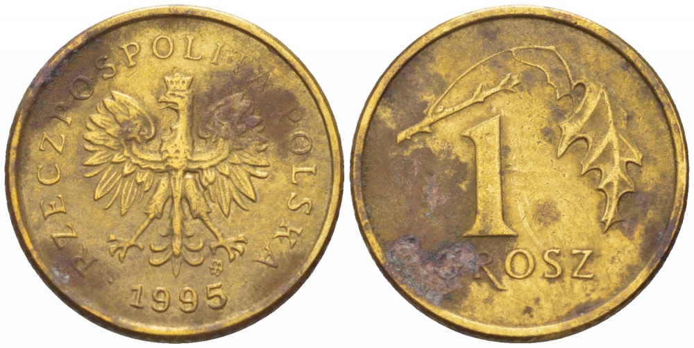 ПОЛЬША 1 ГРОШ 1995 MW KM 276 латунь 112-1145