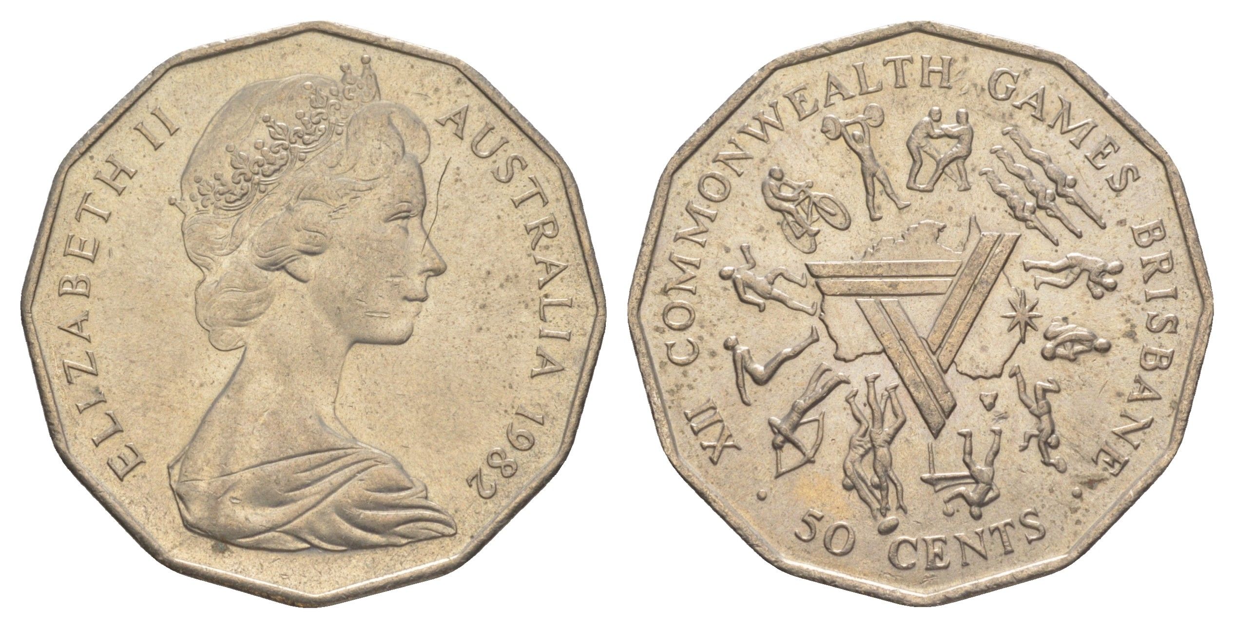 Австралия 50 центов 1982 XII Игры Содружества KM 74 медно-никель 69-243