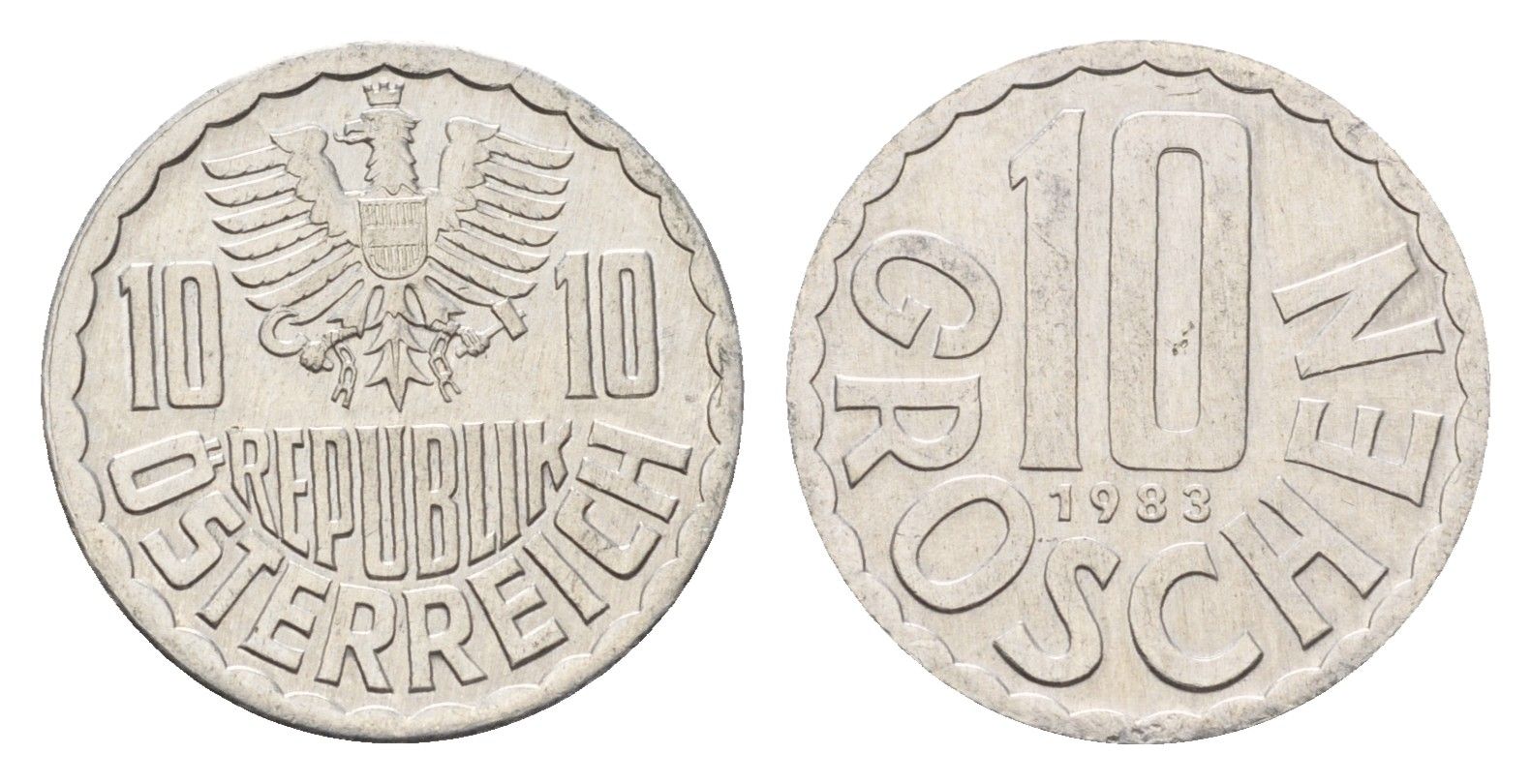Австрия 10 грошей 1983 KM 2878 алюминий UNC 181-1131
