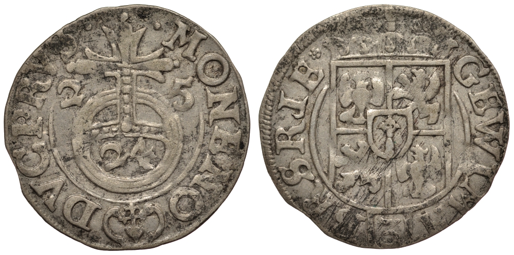 Бранденбург-Пруссия 1/24 талера 1625 Георг Вильгельм (1619-1640), вес 1,04 гр. KM 116.1 серебро 1516-221