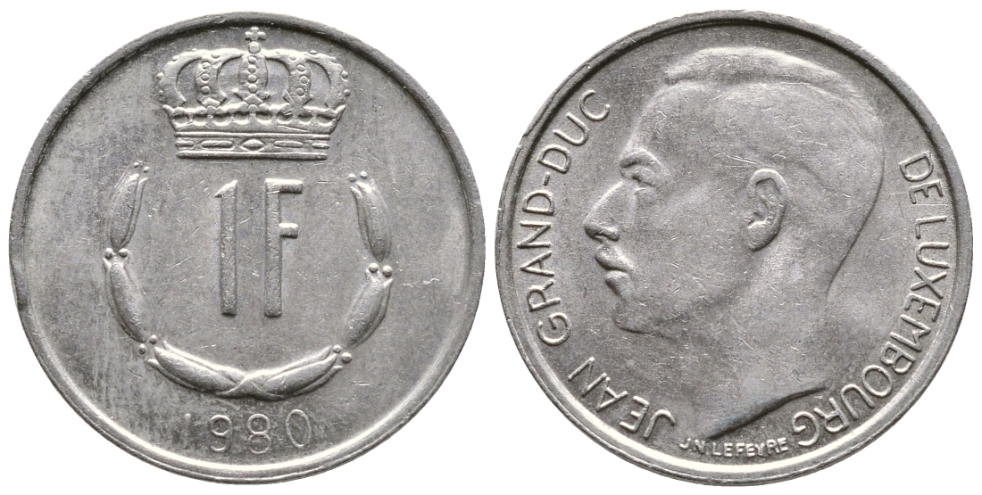 ЛЮКСЕМБУРГ 1 ФРАНК 1980 KM 55 медно-никель 4364-1016