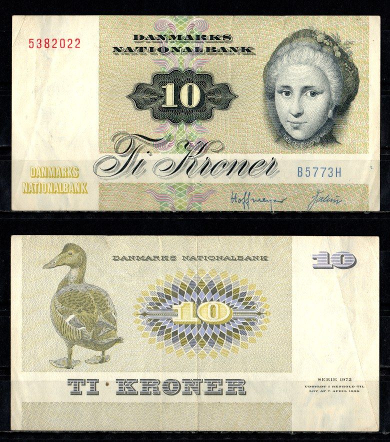 Дания 10 крон 1977 Pick 48 g(2) бумага 6281-6-3-2