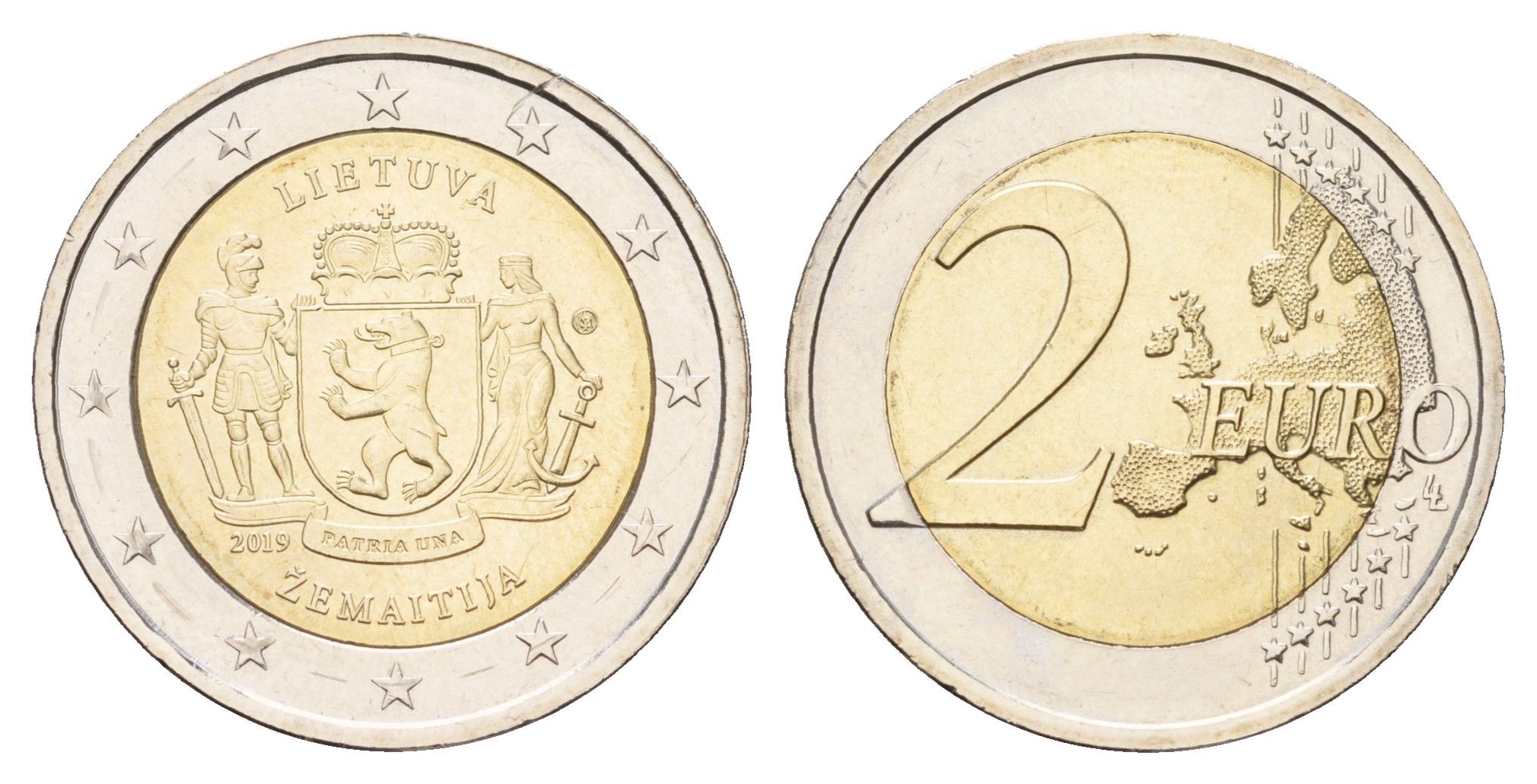 Литва 2 евро 2019 Литовские этнографические регионы - Жемайтия KM 247 биметалл UNC 08-537