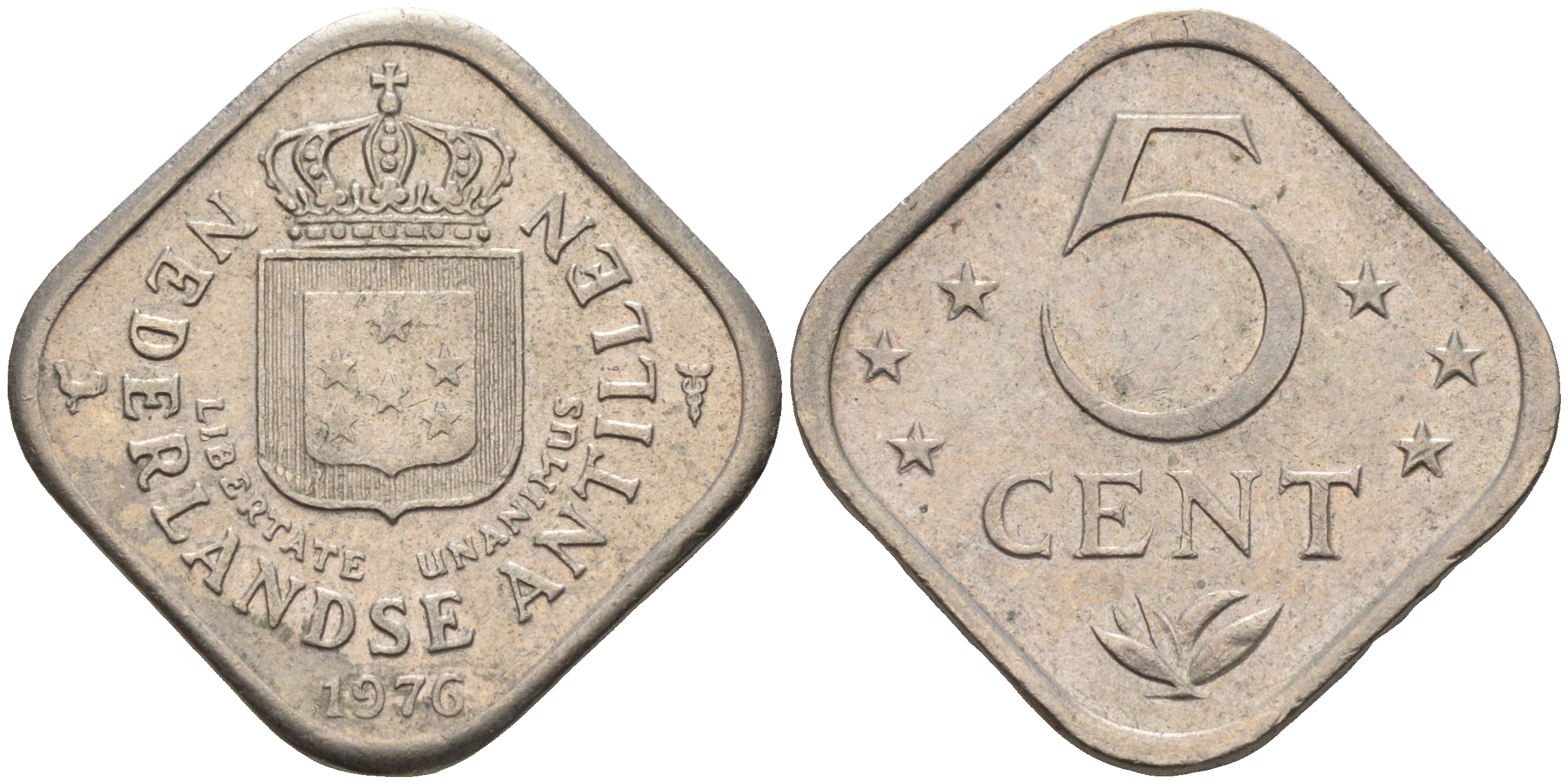 Нидерландские Антилы 5 центов 1976 Юлиана (1948-1980) KM 13 медно-никель 4595-436