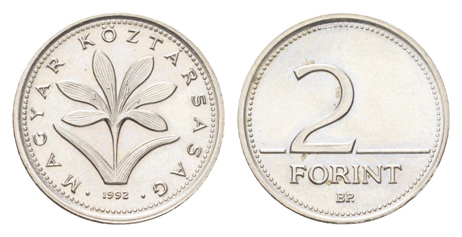 Венгрия 2 форинта 1992 KM 693 медно-никель UNC 4705-1152