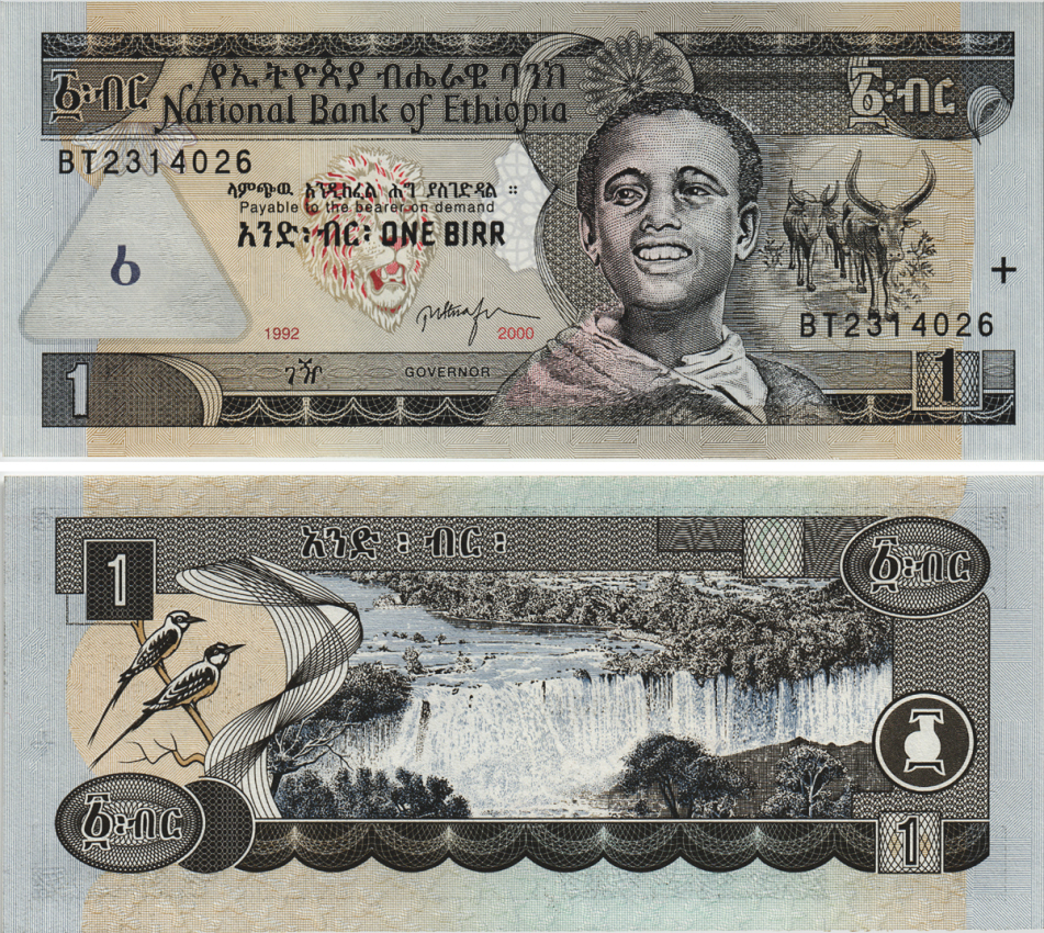 Эфиопия 1 быр 1992/2000 Pick 46b бумага UNC (пресс) 8604-41-2-2