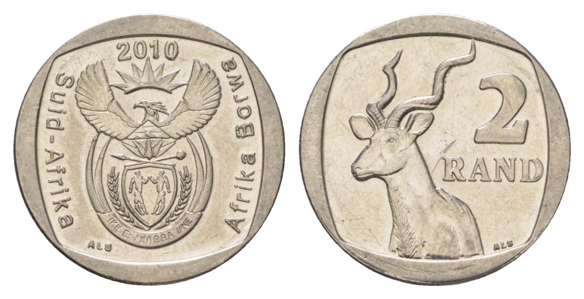 ЮАР 2 ранда 2010 KM 498 медь плакированная никелем UNC 4628-237