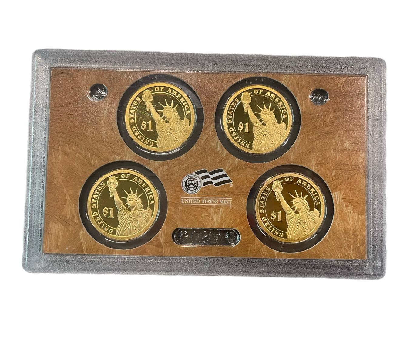 США набор из 4 монет (1 доллар) 2009 серия президенты США, в оригинальной упаковке KM 450, 451, 452 и 453 PROOF 1-5-3-26