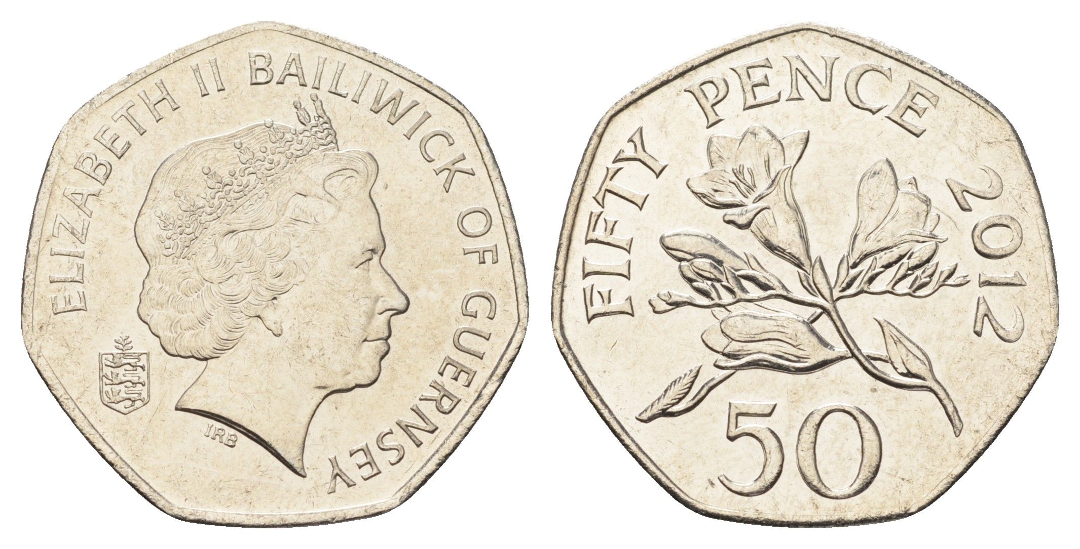 Гернси 50 пенсов 2012 KM 156 медно-никель UNC 4660-851