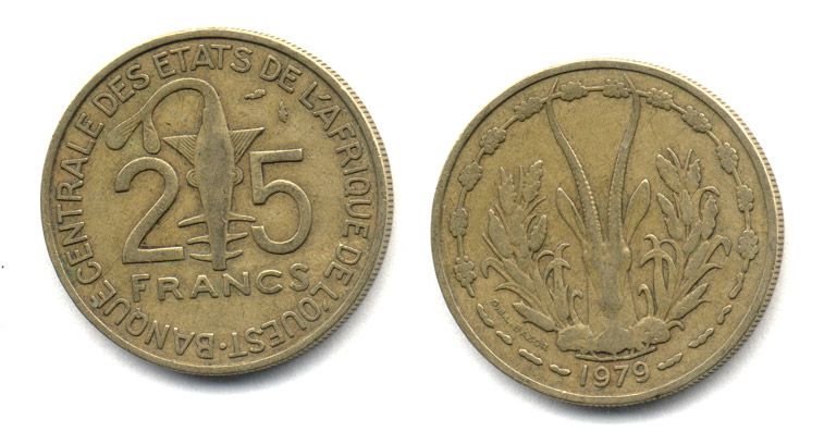 ЗАПАДНО-АФРИКАНСКИЕ ШТАТЫ 25 ФРАНКОВ 1979 25-1853