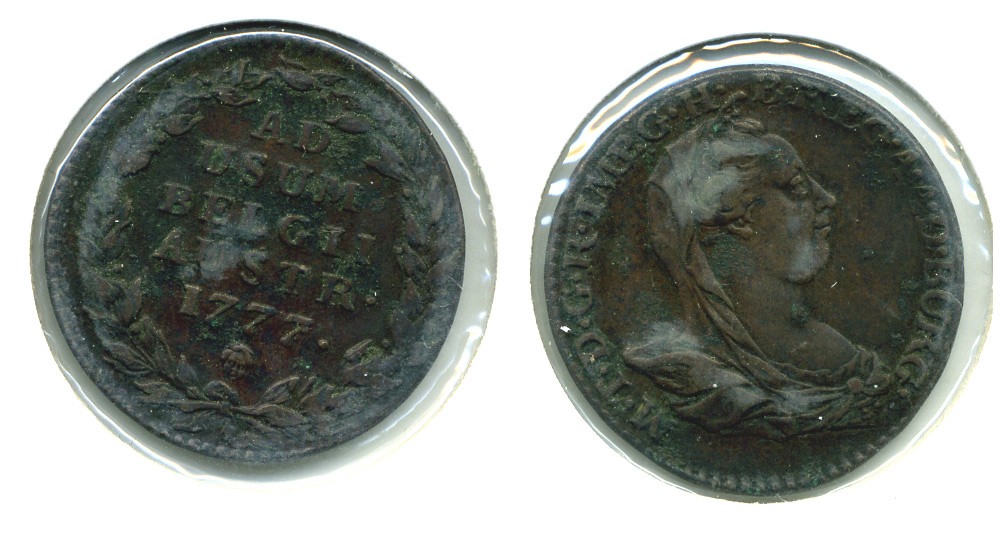 АВСТРИЙСКИЕ НИДЕРЛАНДЫ 2 ЛИАРДА 1777 KM 29 медь 503-311