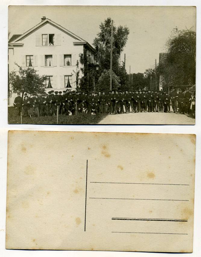 ШВЕЙЦАРИЯ ОТКРЫТКА ND I-АЯ МИРОВАЯ ВОЙНА, ГРУППОВОЕ ФОТО СОЛДАТ бумага 153-24-12