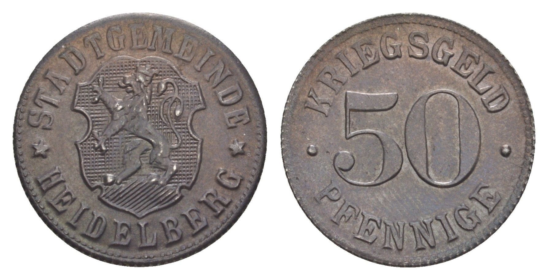 Гейдельберг 50 пфеннигов ND (1919-1920) Funck 203.4, Men05 11175.4, Men18 14006.4 железо 4636-1046