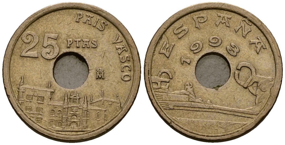 Испания 25 песет 1993 страна басков KM 930 алюминиевая бронза 4173-732