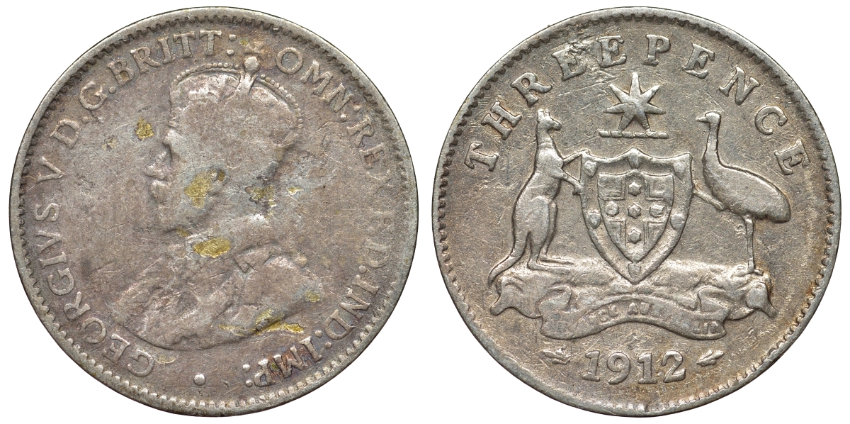 Австралия 3 пенса 1912 Георг V (1910-1936) KM 24 серебро 71-114